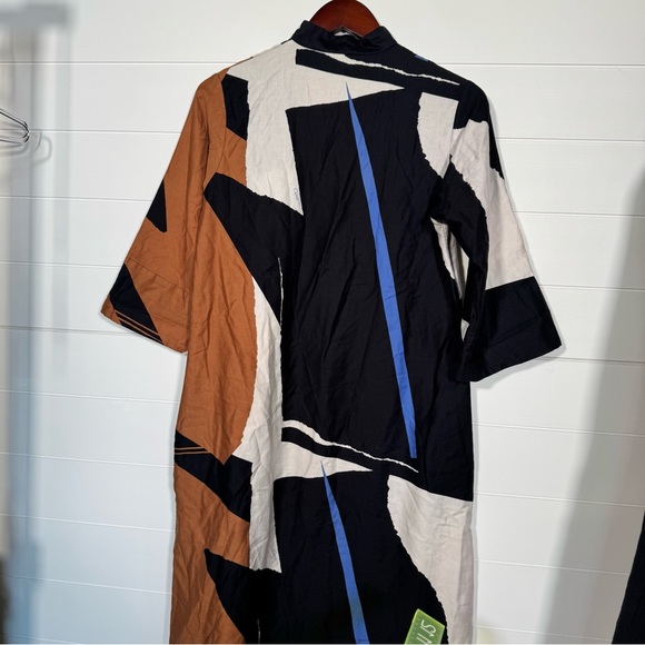 Vintage Catherine Oqust Black and Cream Dress Guessimate Size Medium Maybe Large - Picture 8 of 12